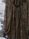 INTO THE EAST 25 Autumn/Winter Lotus Collar Silk Print Ribbon Dress ITE-E1DGAW016GR21DS-LV Green